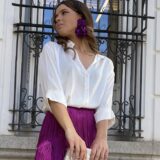Blusa satén creta blanca