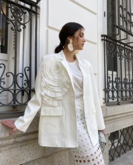 Blazer oversize azahar white