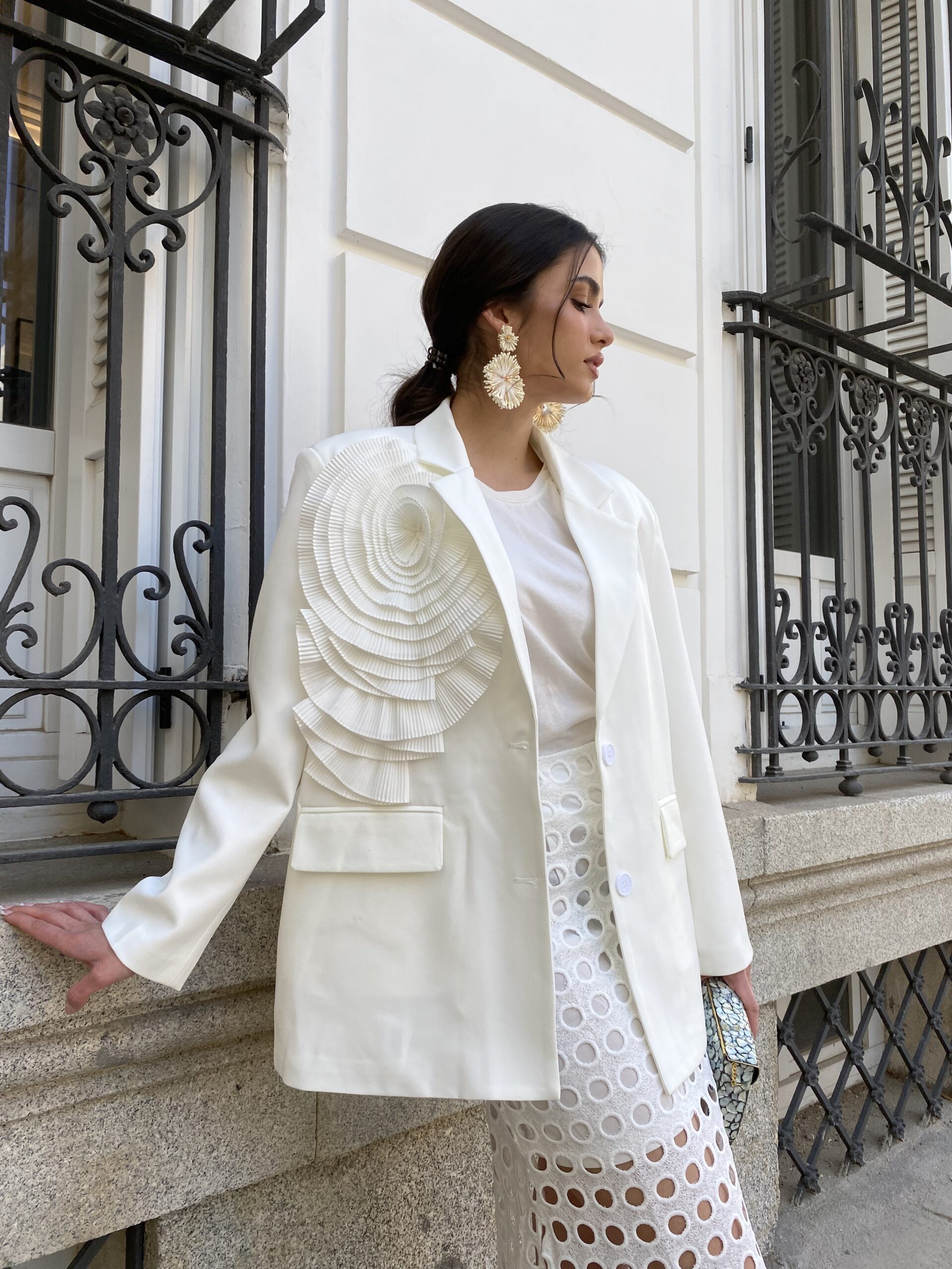 Blazer oversize azahar white 1