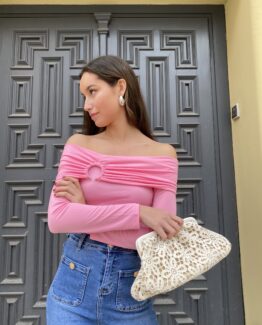 Camiseta Bardot Rosa