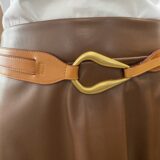 Cinturón de piel Claude camel - Imagen 2
