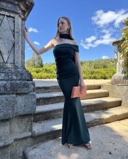 Vestido Normandie verde botella