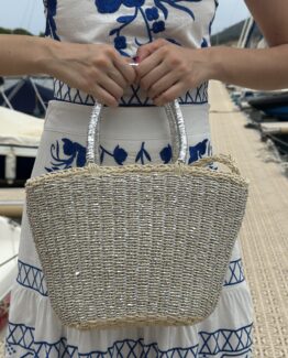 Capazo metalizado plata