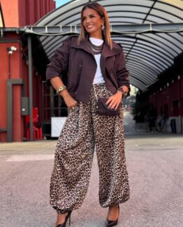 Pantalón bombacho animal print