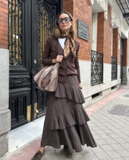 Falda lucia volantes chocolate