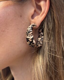 Pendiente aro animal print