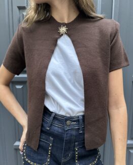 Cárdigan choco manga corta