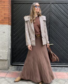 Falda punto Génova chocolate