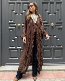 Kimono chiffon volantes choco