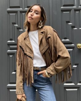 Chaqueta Napa flecos otawa