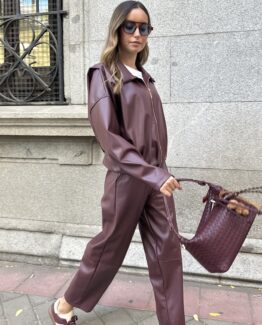 Pantalon piel lile burgundy