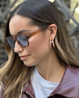 Pendiente aro Burdeos