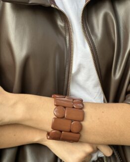 Brazalete  elástico mondrian chocolate