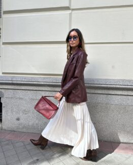 Vestido de punto y pisado tramontana ivory
