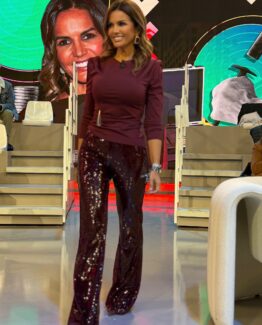 Pantalon lentejuelas burdeos montparnasse