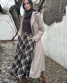 Falda cuadros candela chocolate