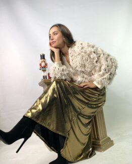 Falda punto metalizada gold