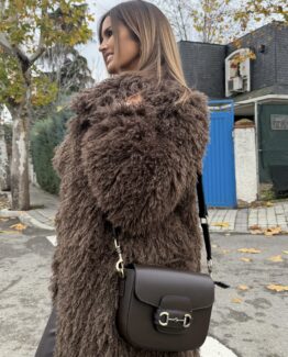 Bolso de piel hebilla chocolate