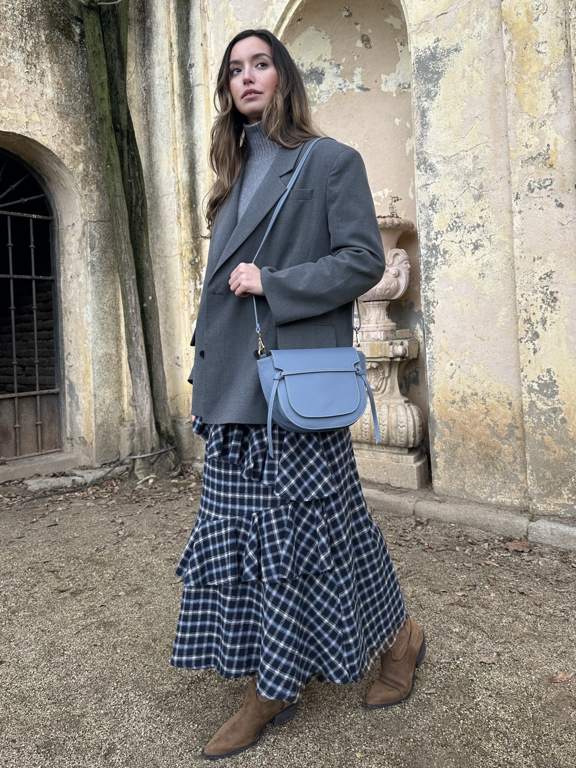 Falda Micaela cuadros azul - Imagen 6