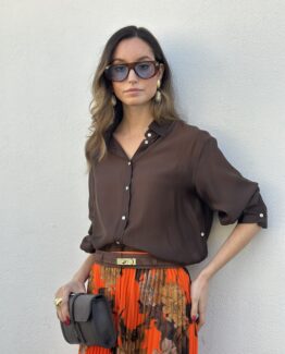 Camisa gasa cotton chocolate