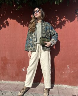 Pantalón efecto piel crudo Trento