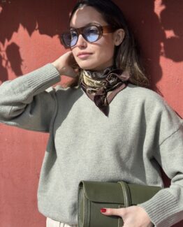 Jersey punto oversize verde agua