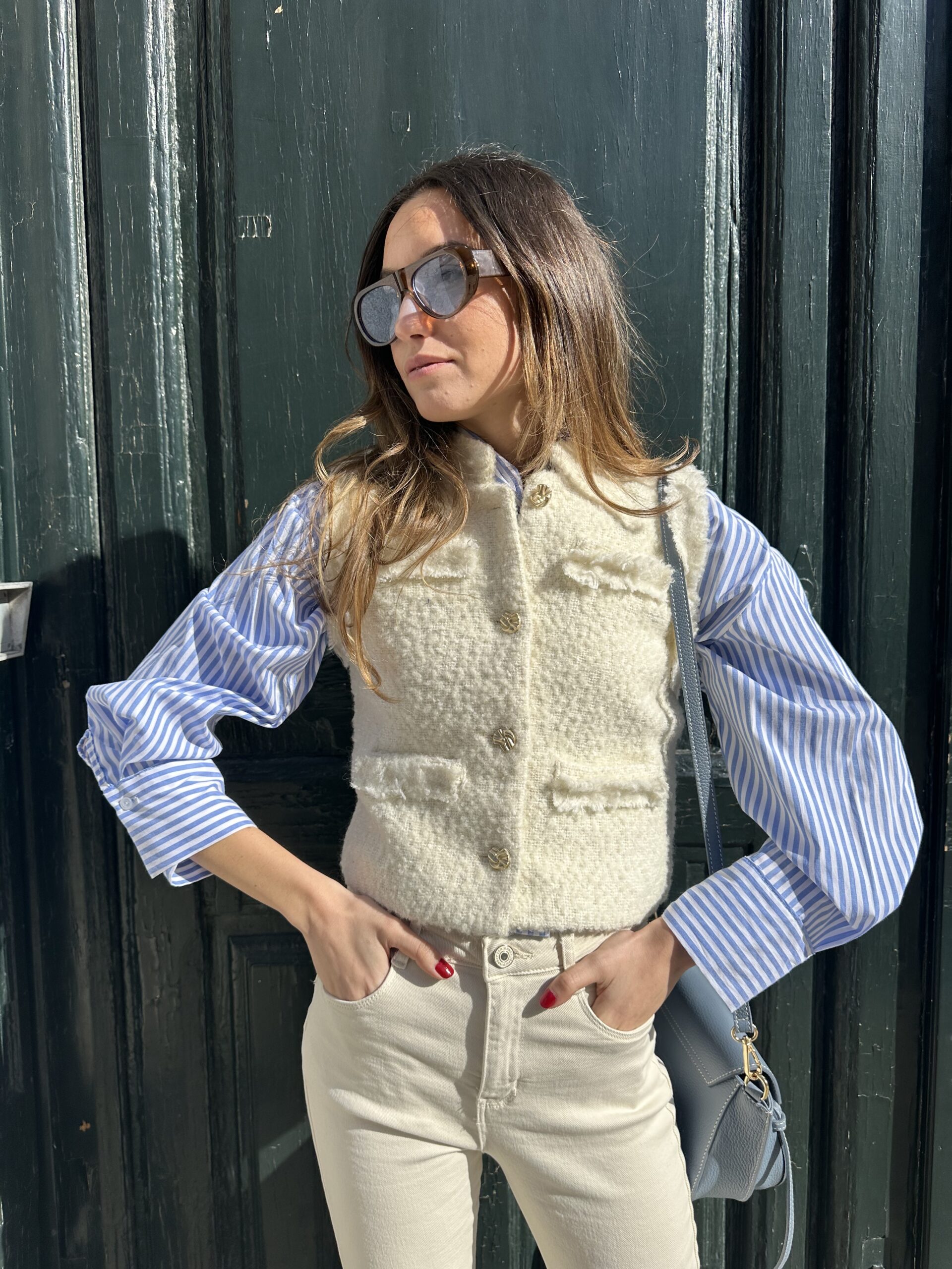 Chaleco tweed beige - Imagen 3