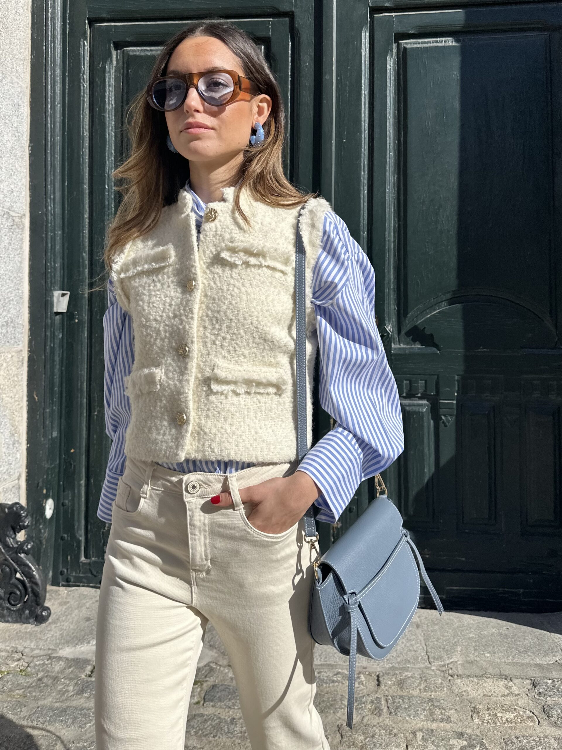 Chaleco tweed beige - Imagen 4