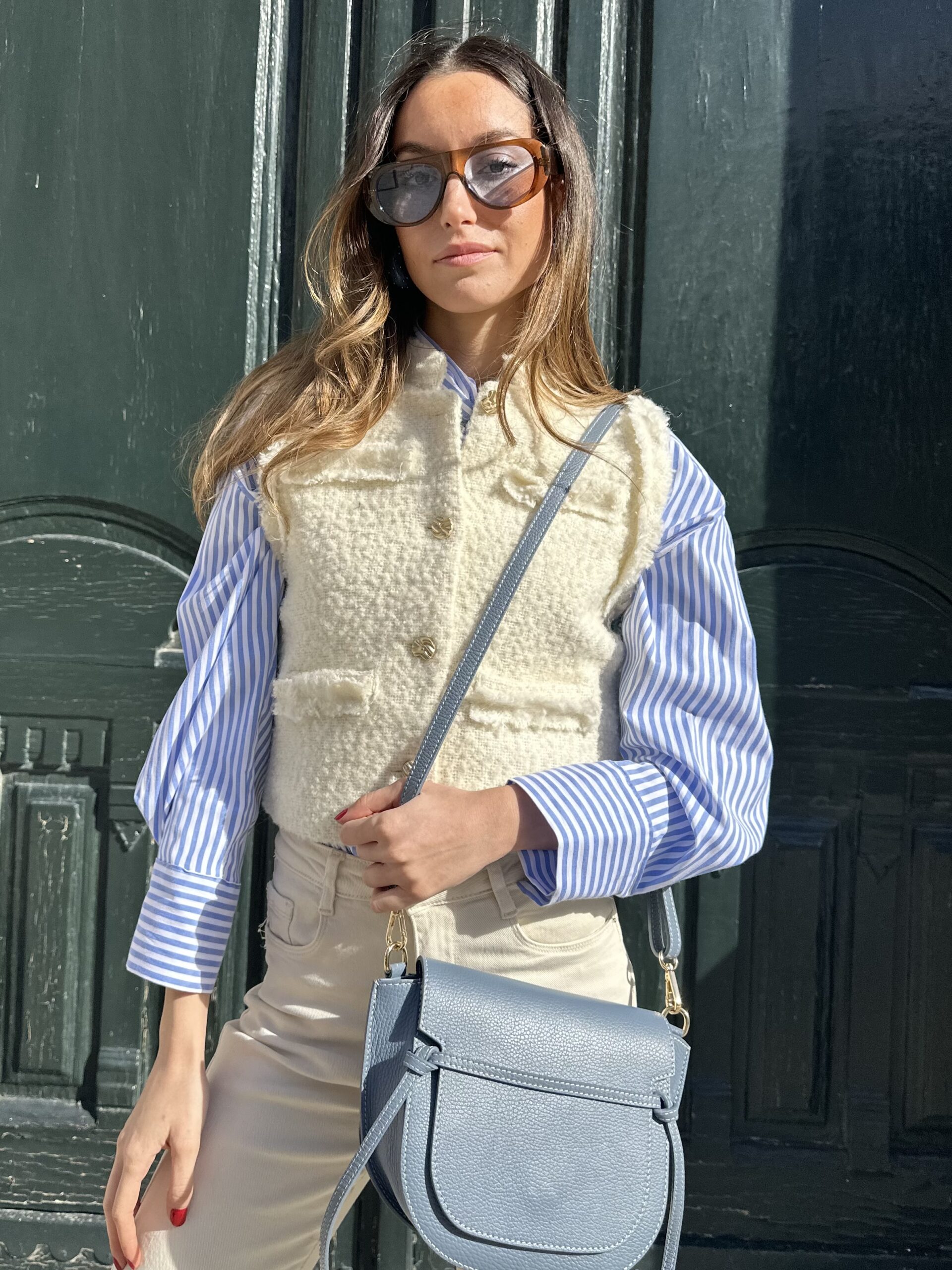 Chaleco tweed beige - Imagen 5