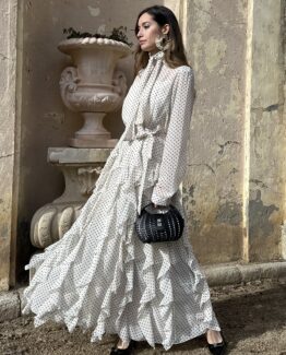 Vestido de topos candela crudo