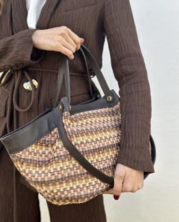 Bolso rafia y piel exclusive