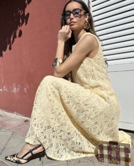 Vestido encaje butter yellow