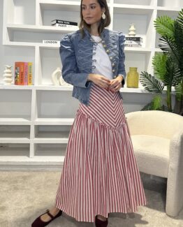 Falda rayas Bianca rouge