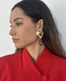 Pendiente corazón rojo