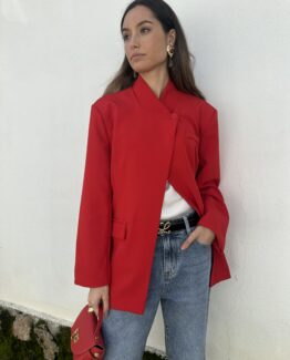 Blazer asimétrica rouge