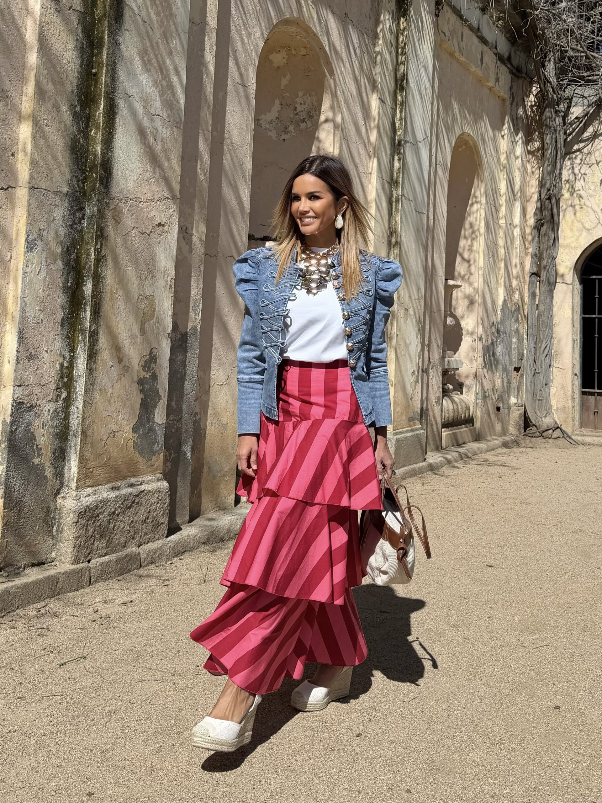 Falda Cayetana rayas rouge - Imagen 5