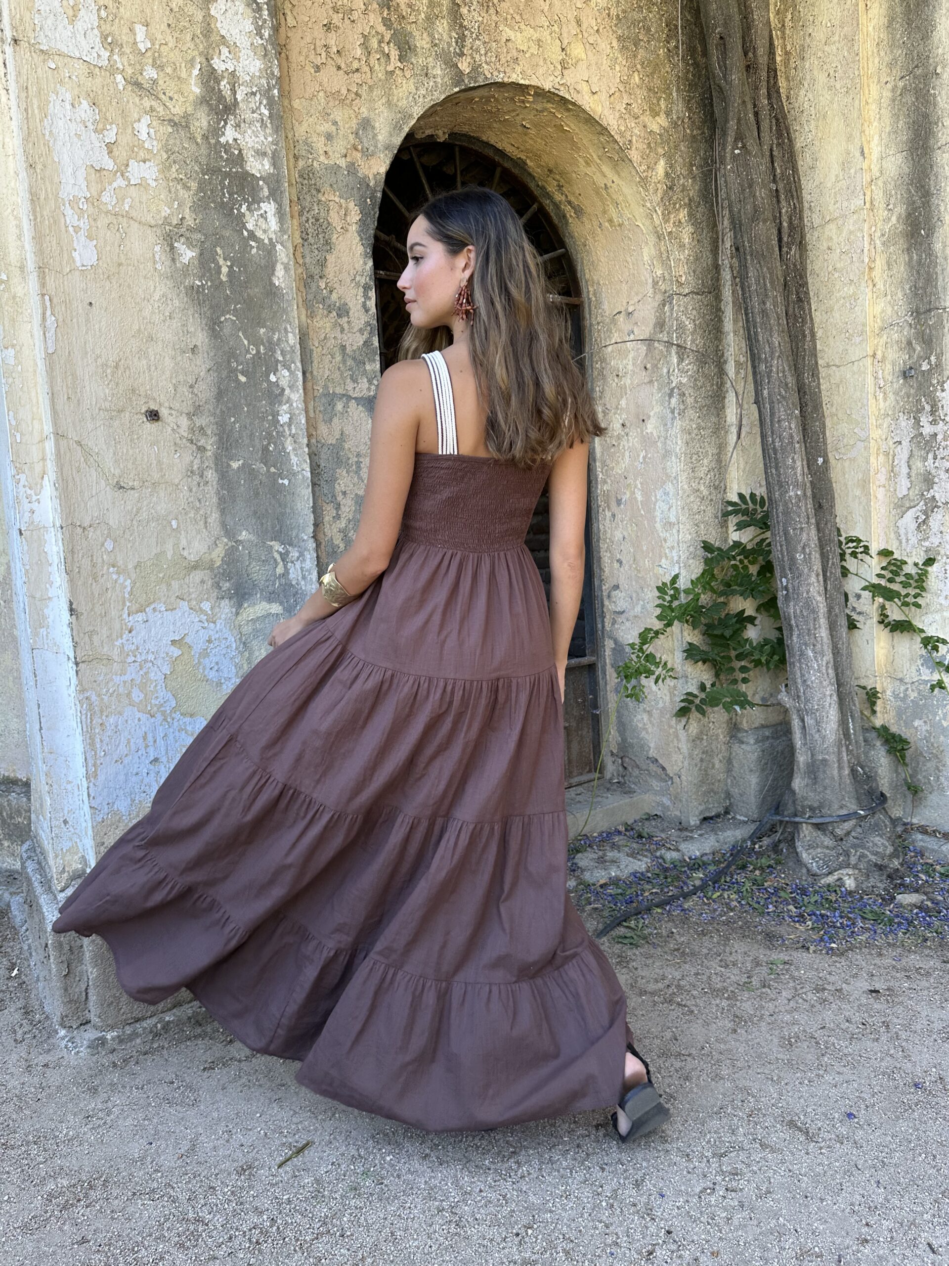 Vestido cord chocolate - Imagen 4