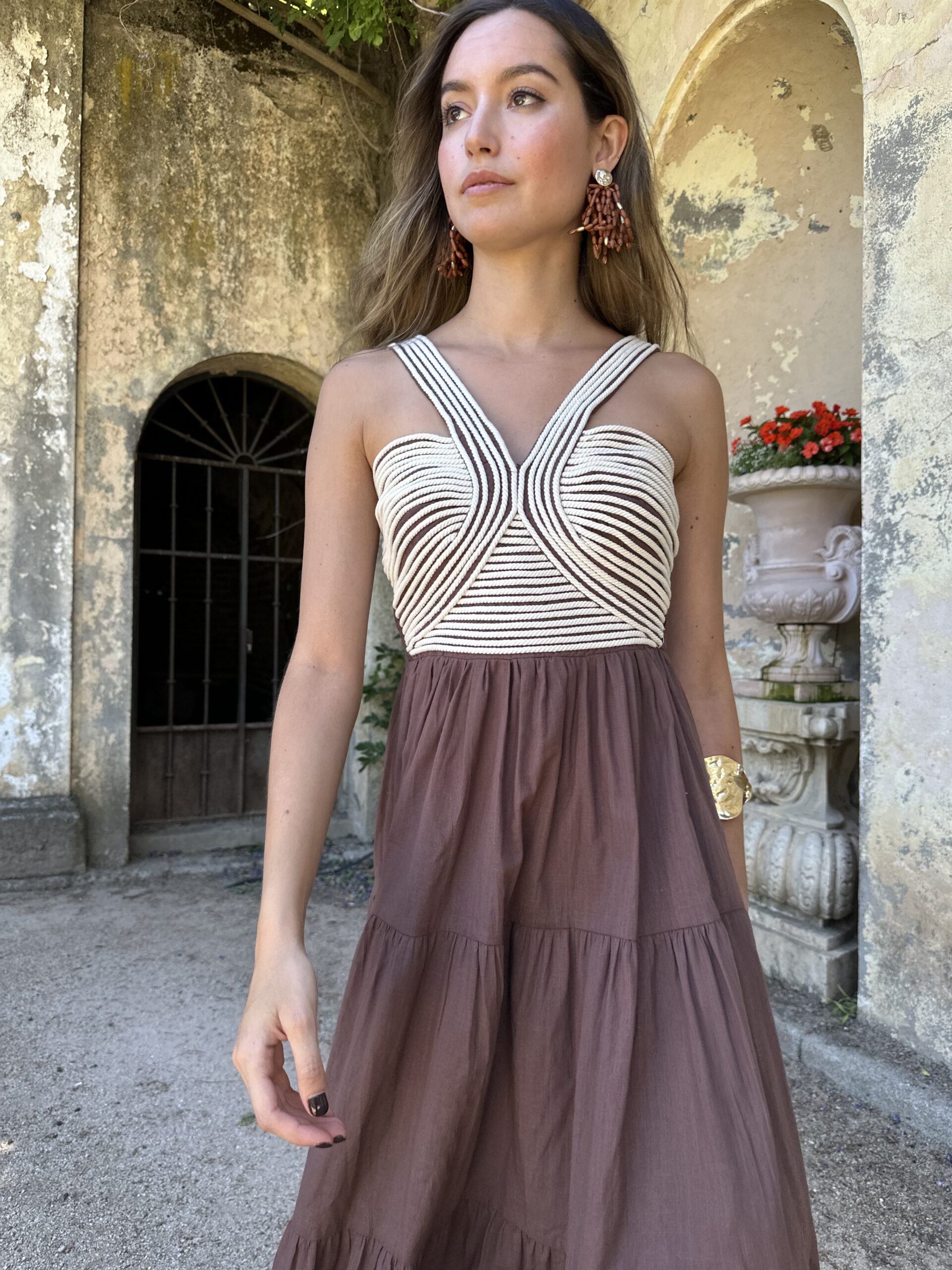 Vestido cord chocolate - Imagen 6