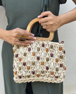 Bolso piedras handmade