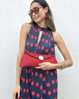 Sobre rafia palma rouge