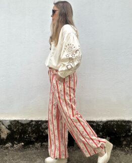 Pantalón rayas flor liberty