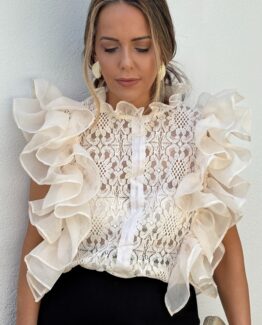 Blusa encaje Petra beige