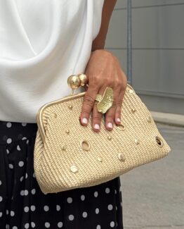 Bolso anillas color natural