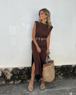 Vestido de punto Sotogrande chocolate