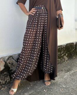 Pantalón bombacho topos chocolate