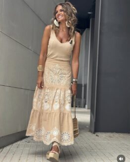 Falda daytona bordado inglés