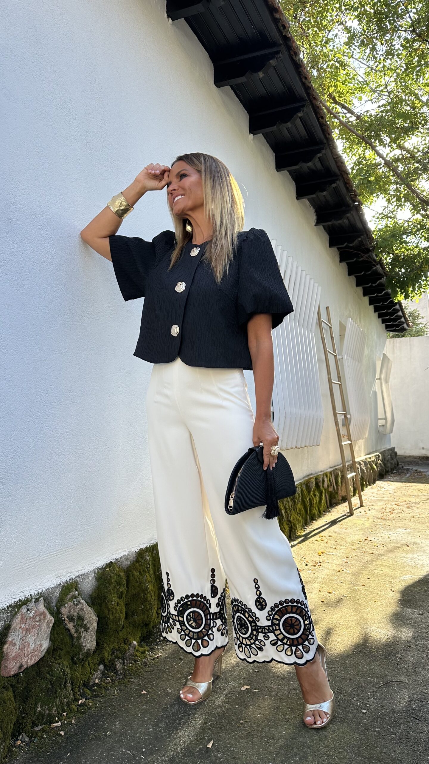 Pantalón crep bordado inglés - Imagen 5