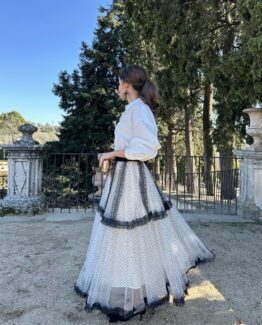 Falda Versalles tul y plumeti
