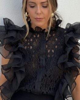 Blusa encaje negra Petra
