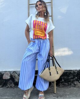 Pantalón bombacho raya diplomática